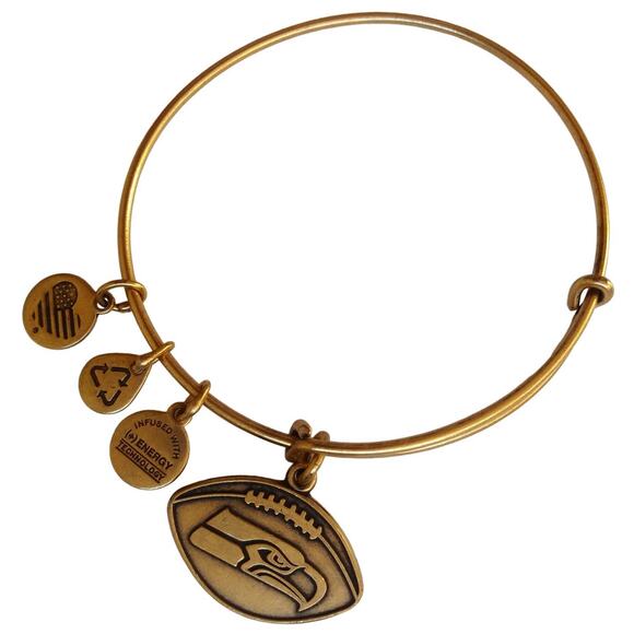 Alex & Ani Seattle Seahawks NFL Charm Bracelet Bangle Football 12th Man Gift - Picture 1 of 4